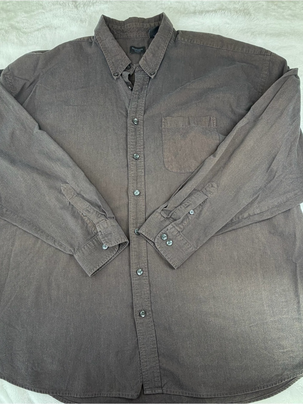 Van Heusen Men's Brown Button-Down Casual Shirt